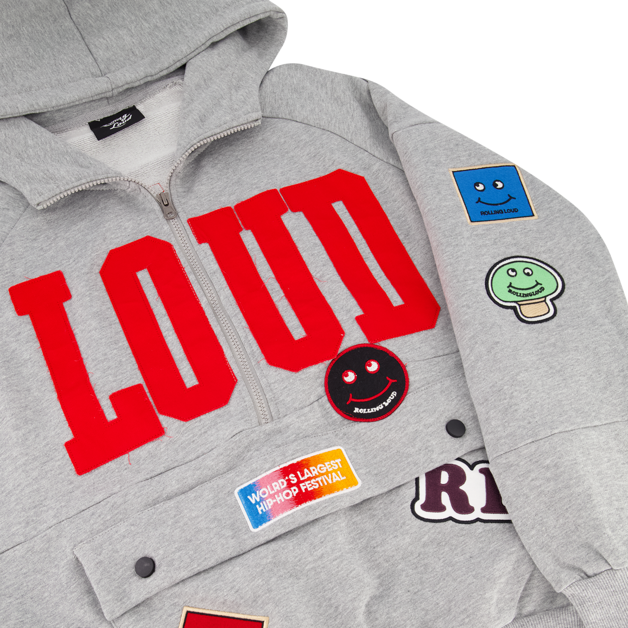 RL Patched Up Heather Grey Quarter Zip