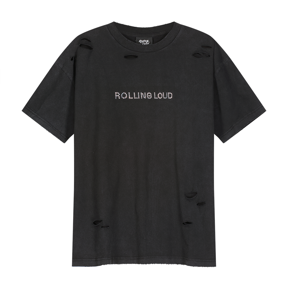 RL Rhinstone Logo Vintage Black Tee