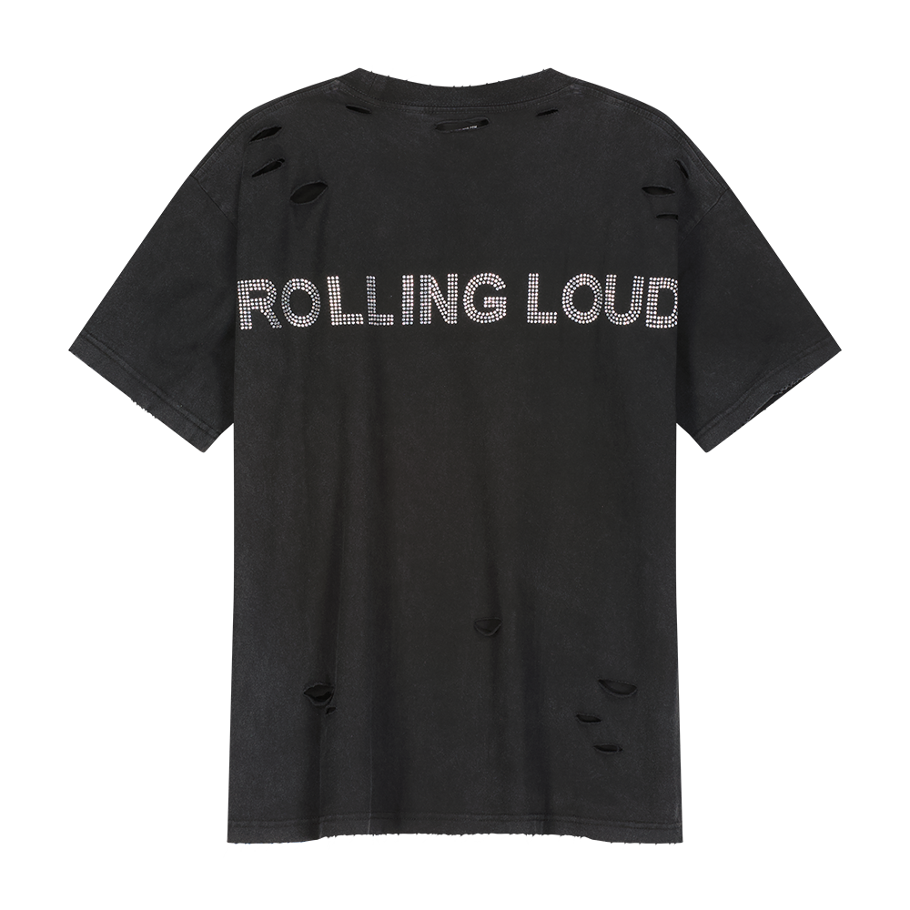 RL Rhinstone Logo Vintage Black Tee