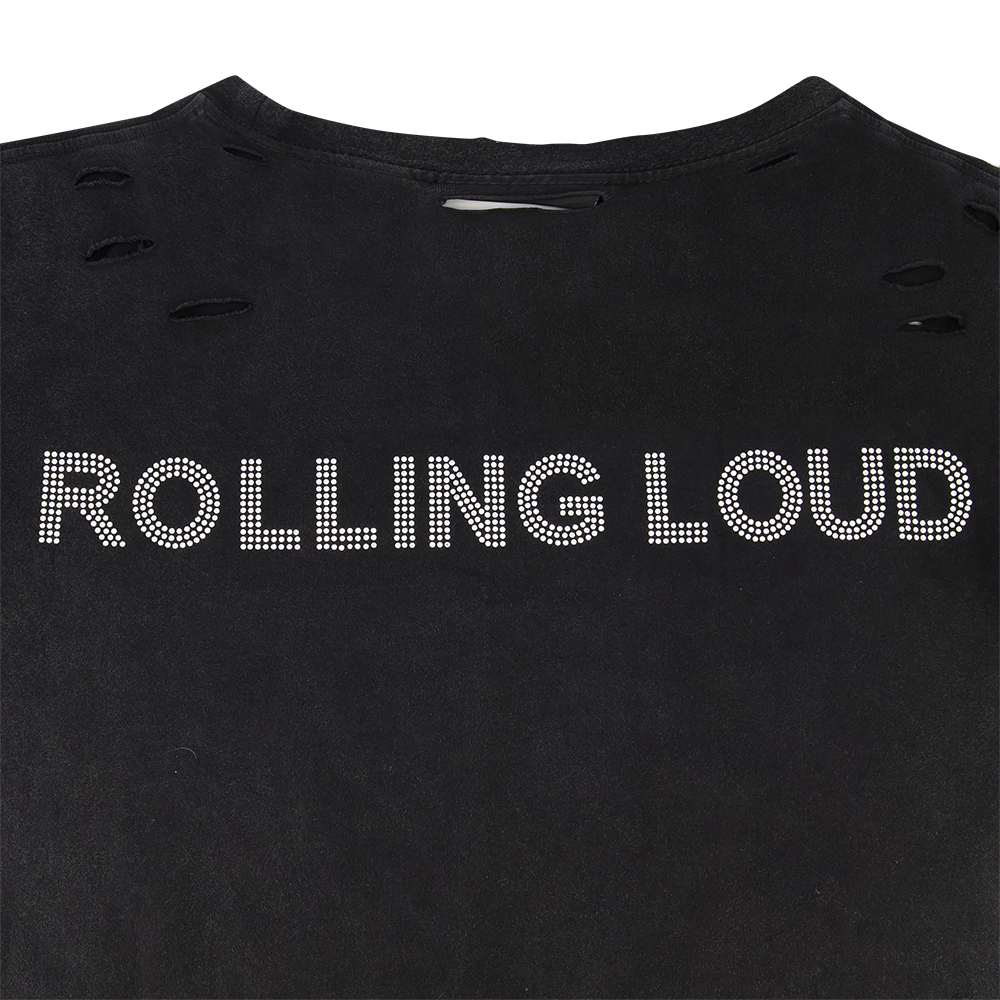 RL Rhinstone Logo Vintage Black Tee