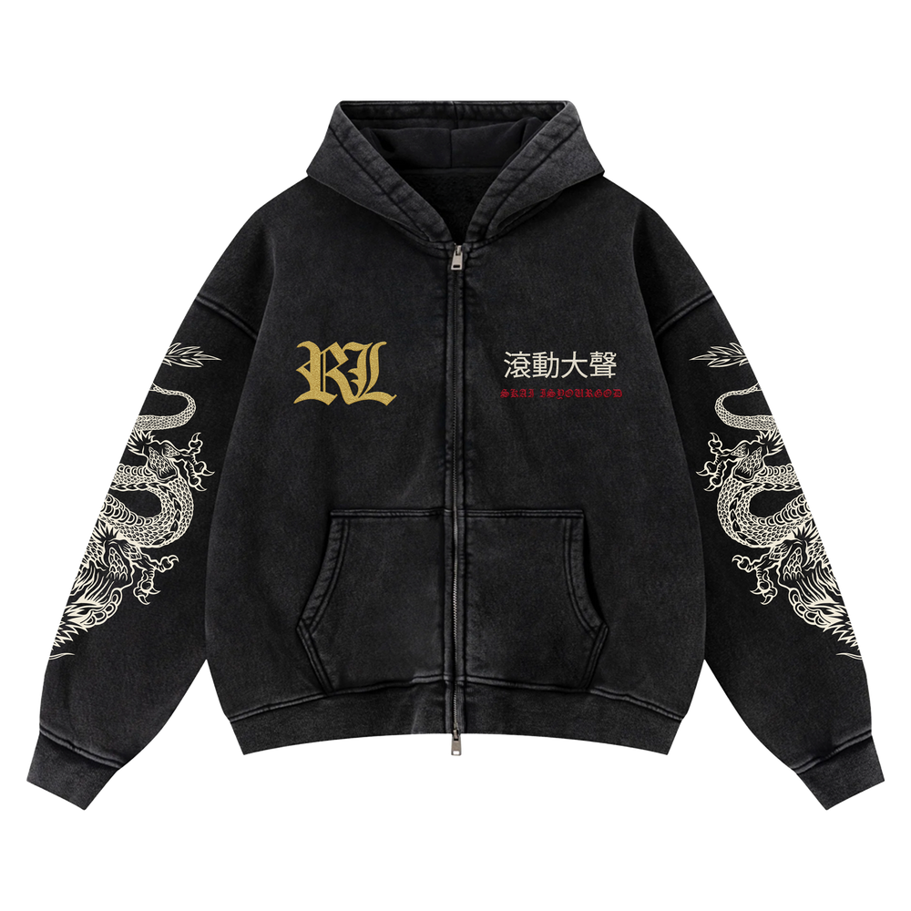 RL x SKAI ISYOURGOD VINTAGE ZIP UP HOODIE | Rolling Loud RL x SKAI ISYOURGOD VINTAGE ZIP UP HOODIE | Rolling Loud