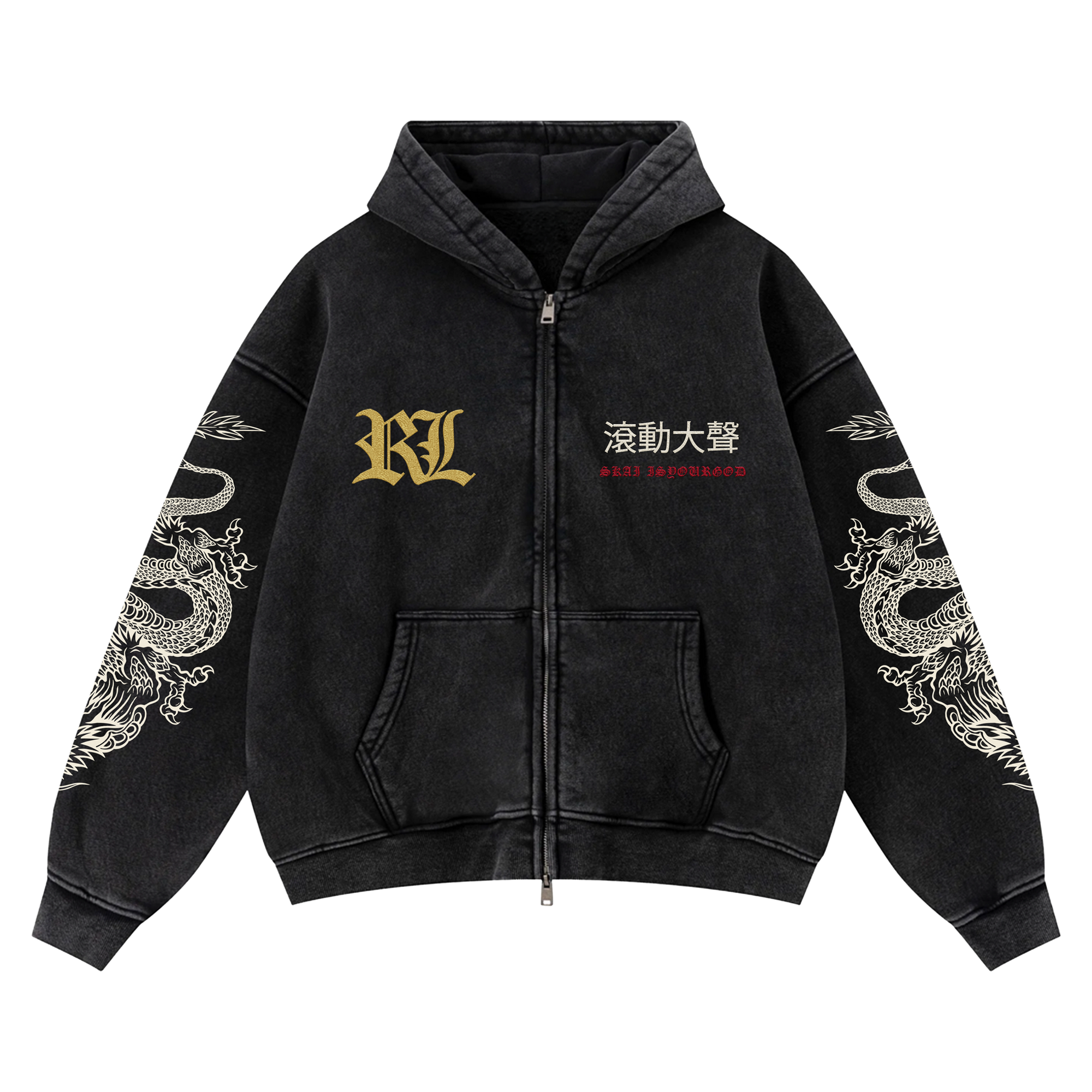 RL x SKAI ISYOURGOD VINTAGE ZIP UP HOODIE