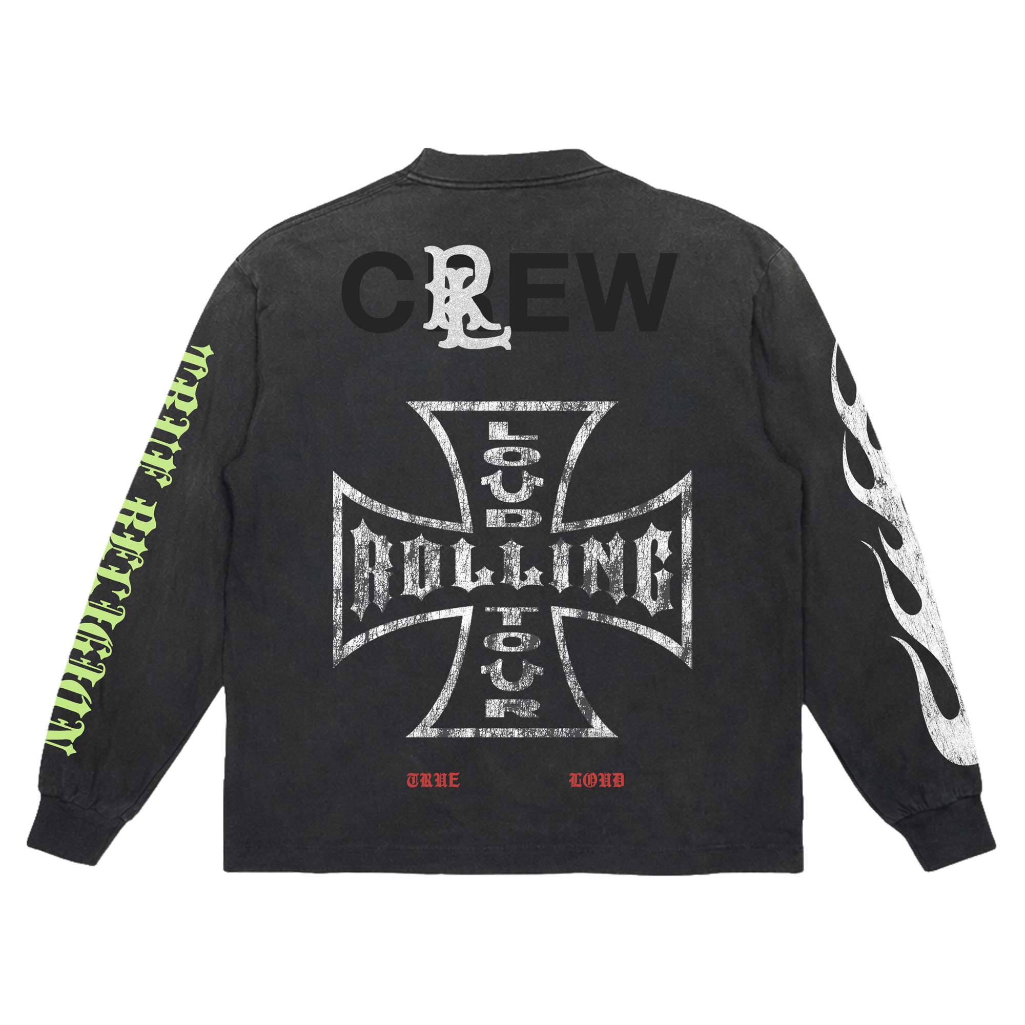 TRUE RELIGION X RL TRUE CROSS VINTAGE BLACK LONGSLEEVE | Rolling Loud