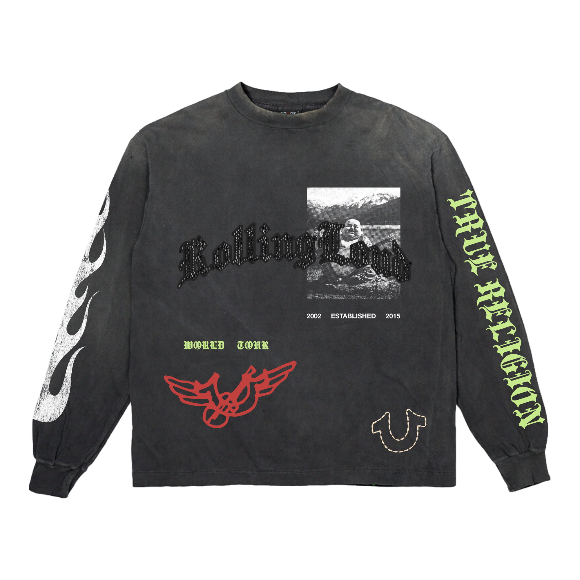TRUE RELIGION X RL TRUE CROSS VINTAGE BLACK LONGSLEEVE | Rolling Loud