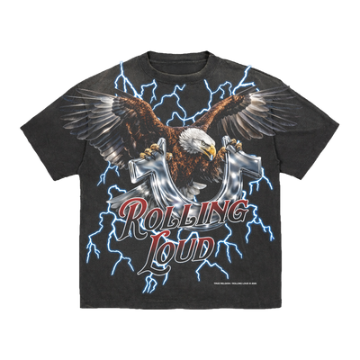 TRUE RELIGION X RL TRUE EAGLE VINTAGE BLACK TEE