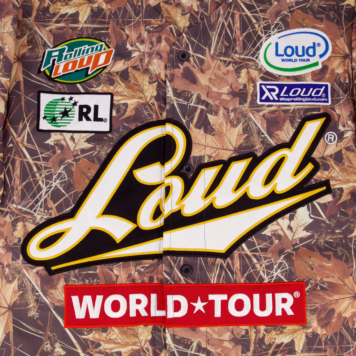 RL World Tour Patched Camo Baseball Jersey