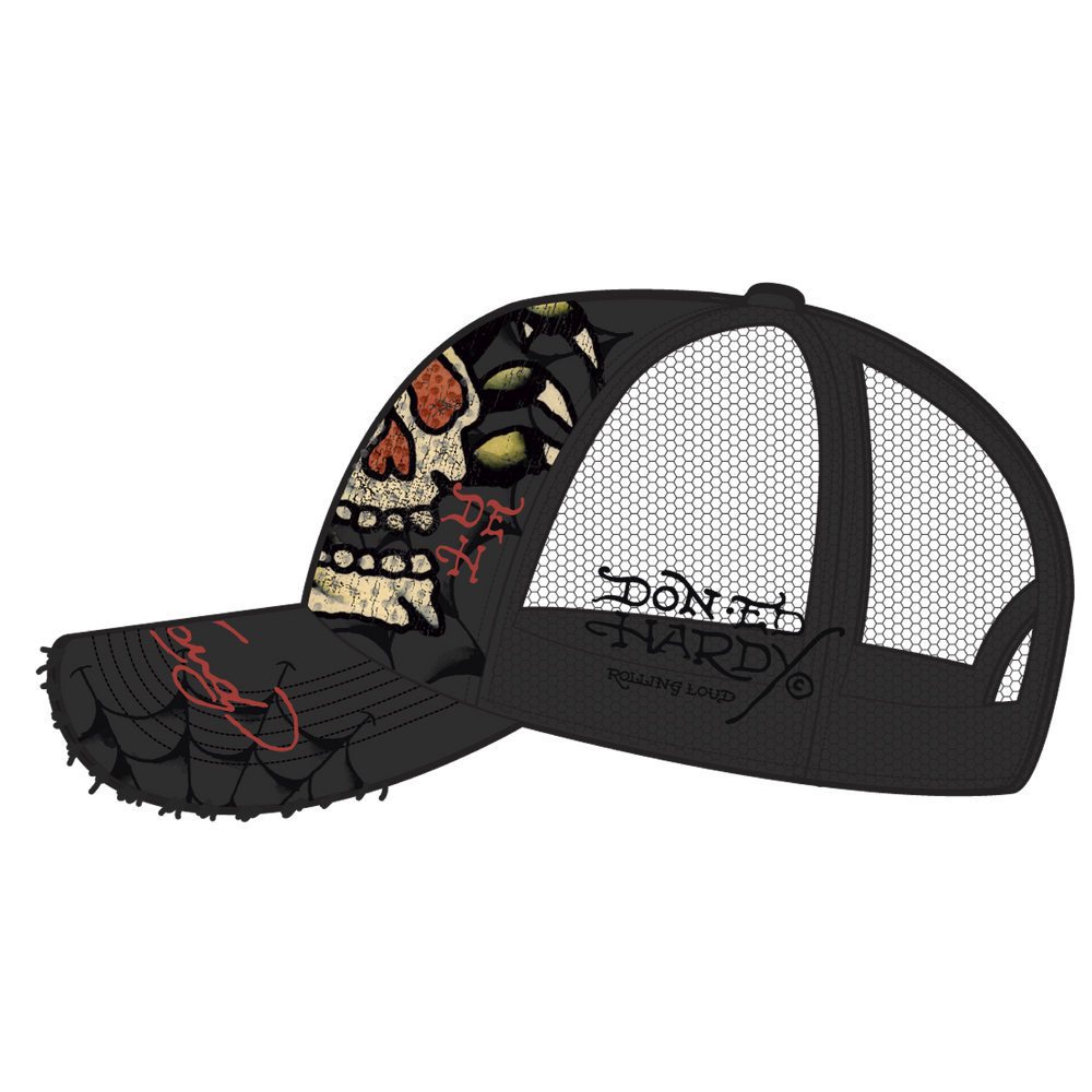RL X ED HARDY SKULL TRUCKER HAT