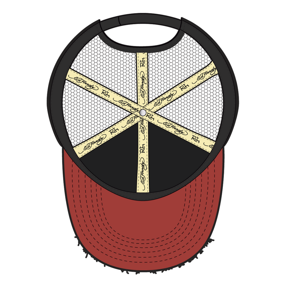 RL X ED HARDY SKULL TRUCKER HAT