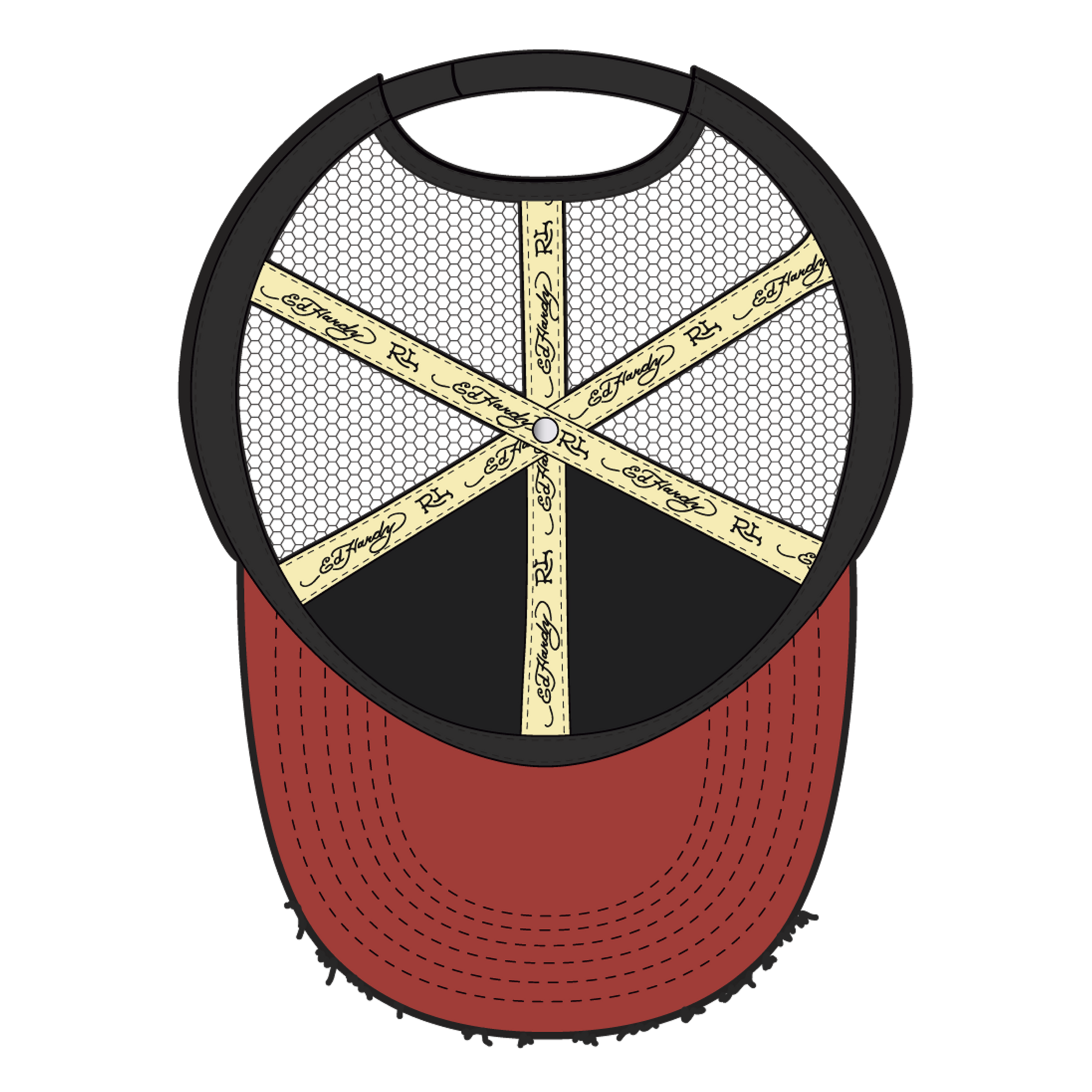 RL X ED HARDY SKULL TRUCKER HAT