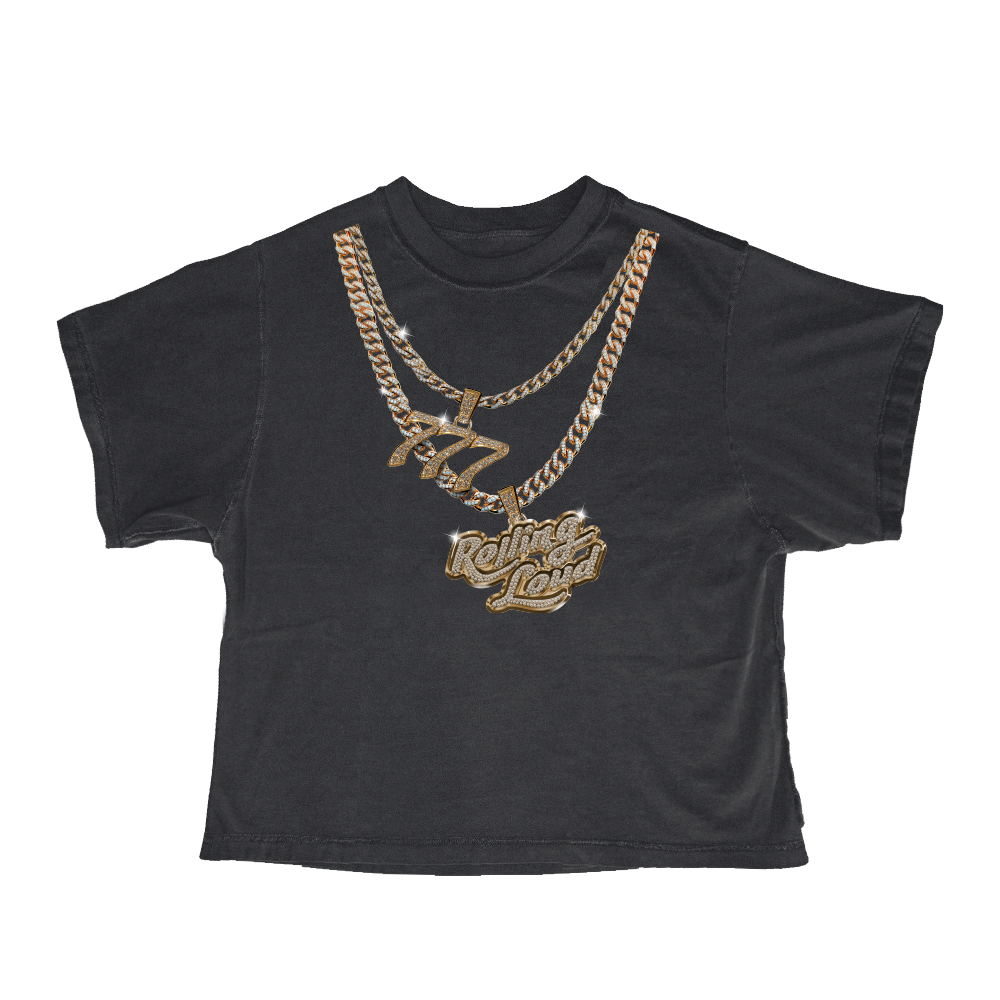 RL x Lay Bankz 777 Chain Black Crop Tee