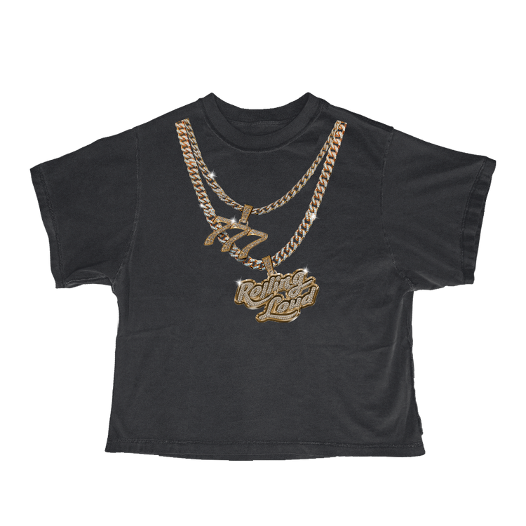 RL x Lay Bankz 777 Chain Black Crop Tee