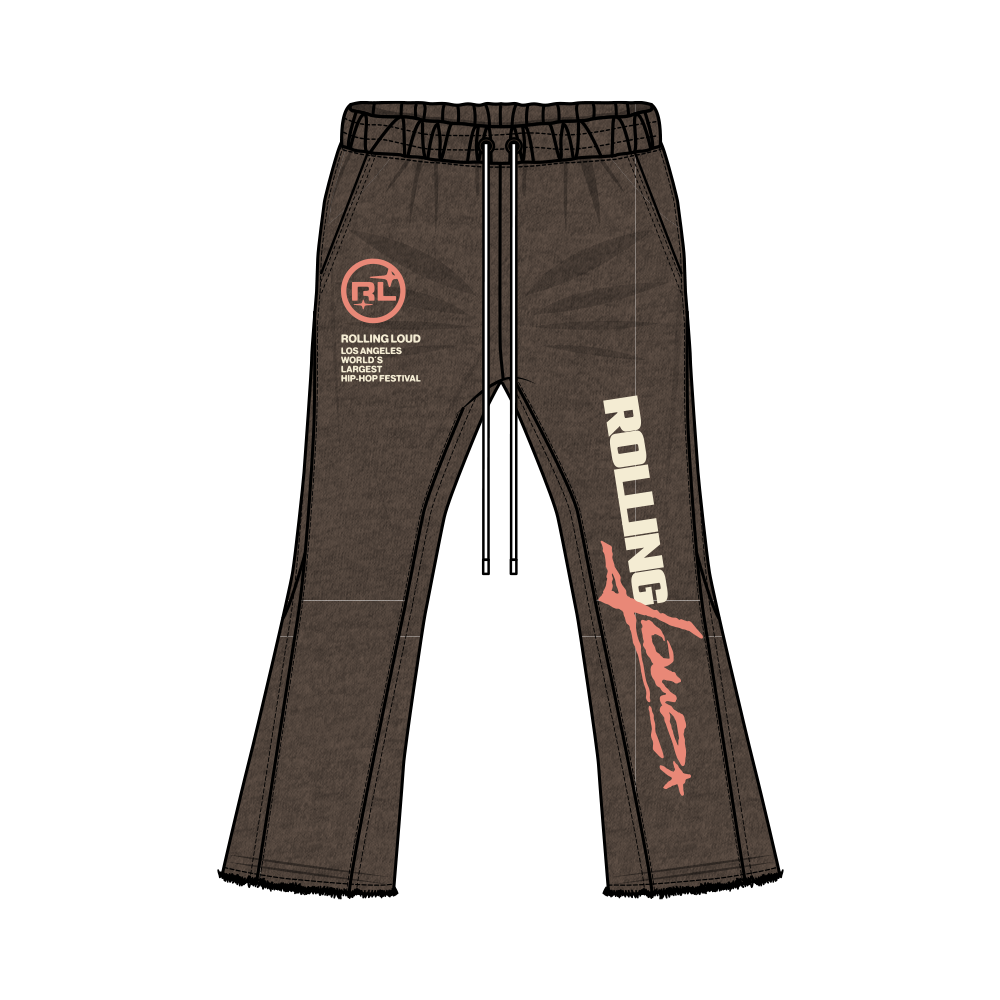 RL LA 24 Flare French Terry Brown Sweatpants