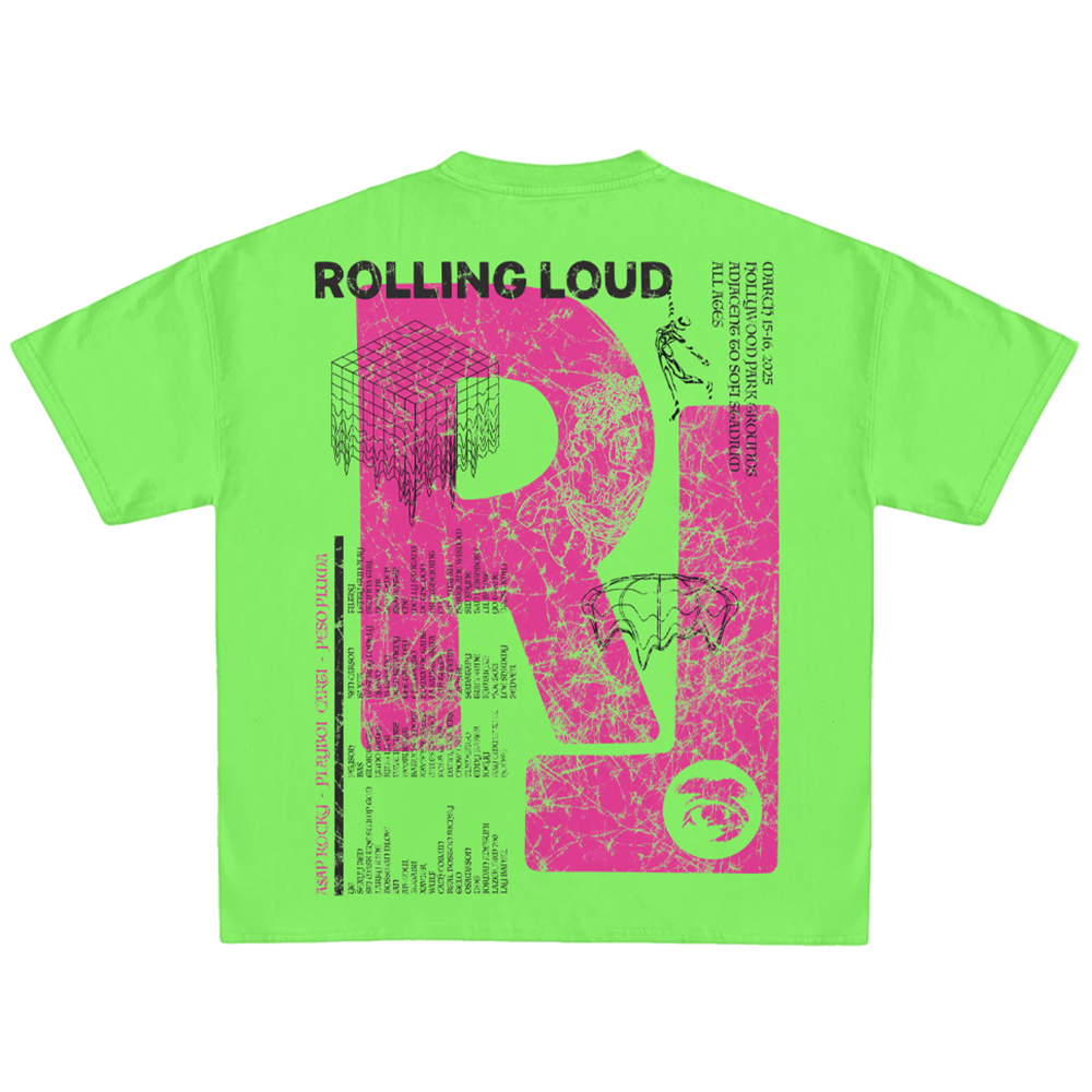 RL LA 25 Boxed In Lime Green Lineup Tee