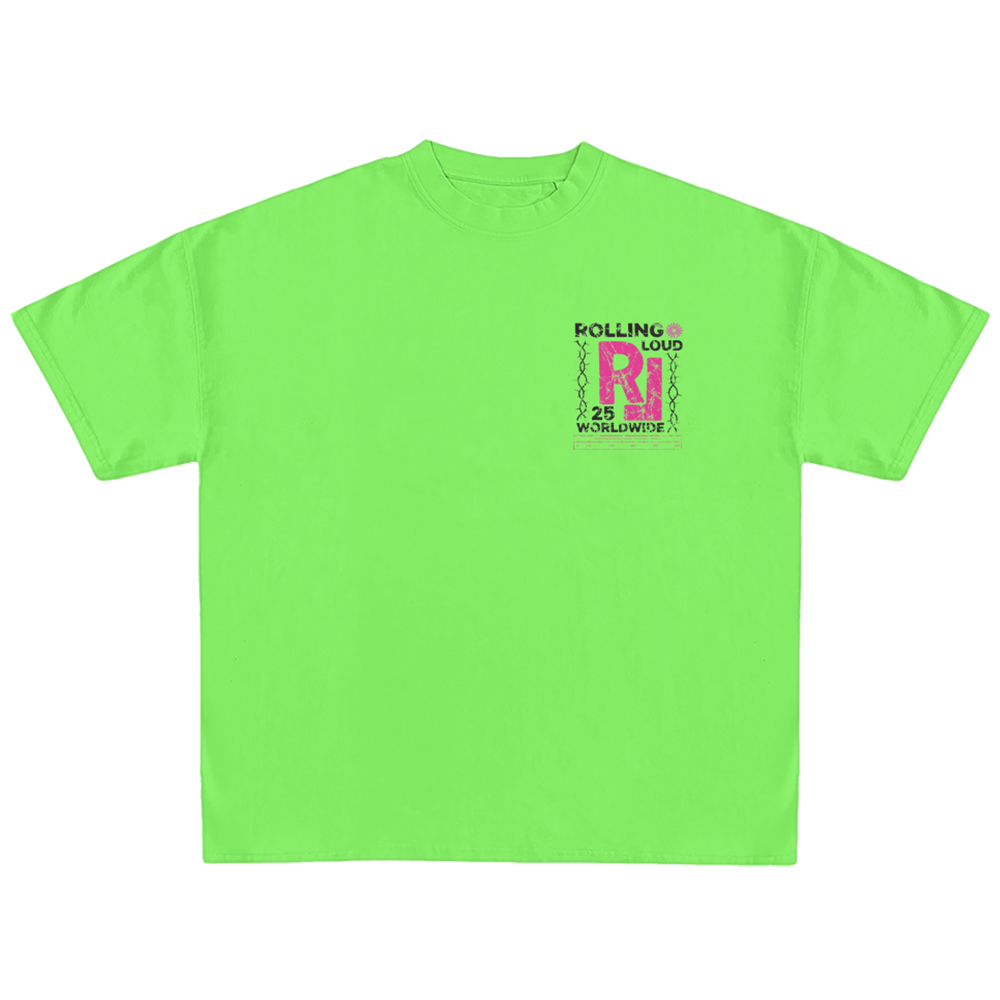 RL LA 25 Boxed In Lime Green Lineup Tee