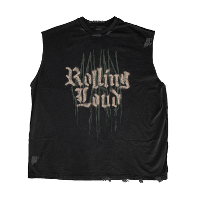 RL Miami 24 Loud Scratch Vintage Black Muscle Tee