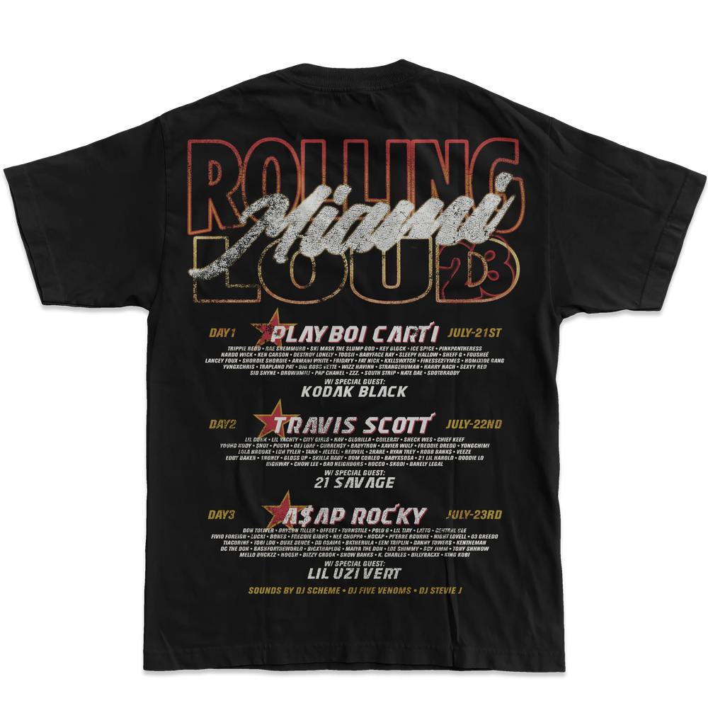 RL Miami 23 Black Rings Lineup Tee