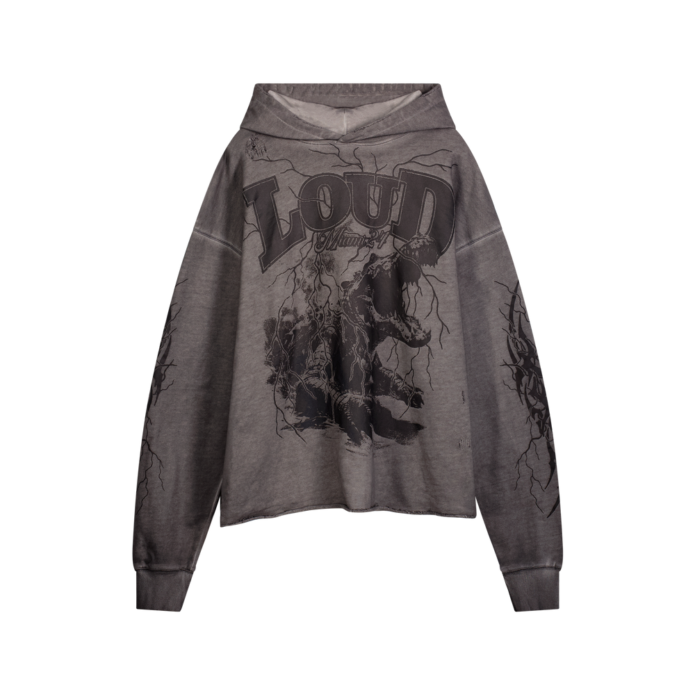 RL Miami 24 Lockjaw Cement Crop Hoodie | Rolling Loud RL Miami 24 Lockjaw Cement Crop Hoodie | Rolling Loud