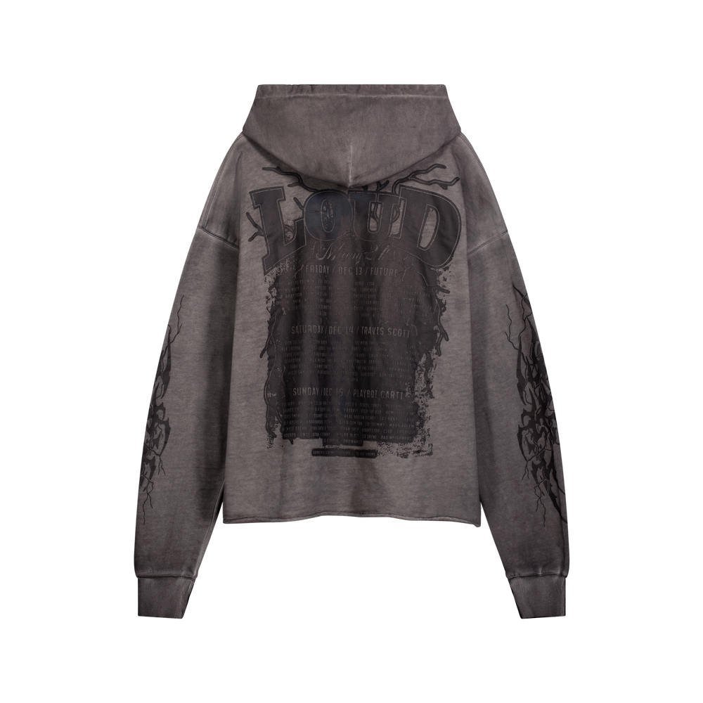 RL Miami 24 Lockjaw Cement Crop Hoodie | Rolling Loud RL Miami 24 Lockjaw Cement Crop Hoodie | Rolling Loud