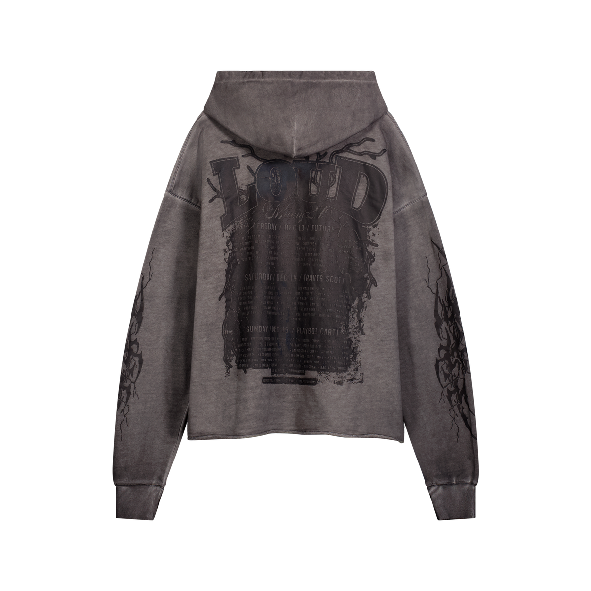RL Miami 24 Lockjaw Cement Crop Hoodie | Rolling Loud RL Miami 24 Lockjaw Cement Crop Hoodie | Rolling Loud