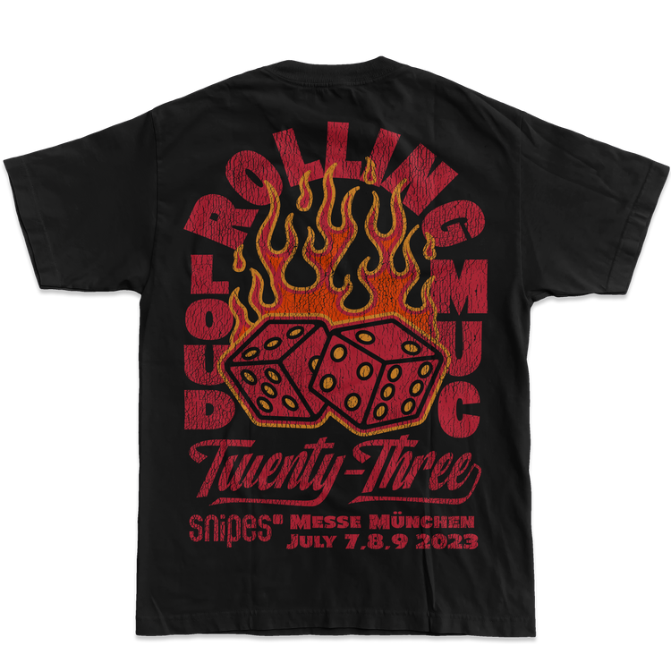 RL Munich 23 Flaming Dice Black Lineup Tee