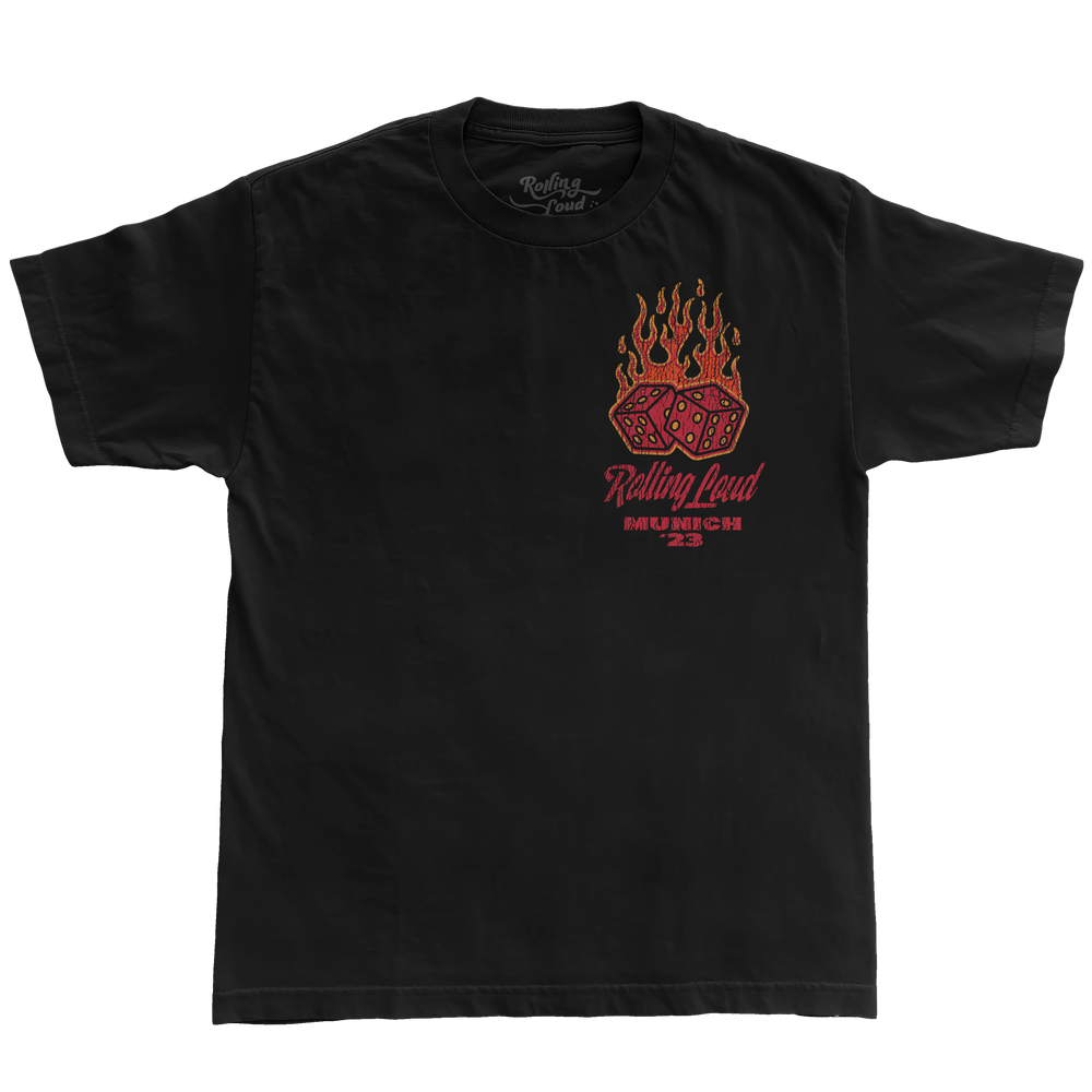 RL Munich 23 Flaming Dice Black Lineup Tee