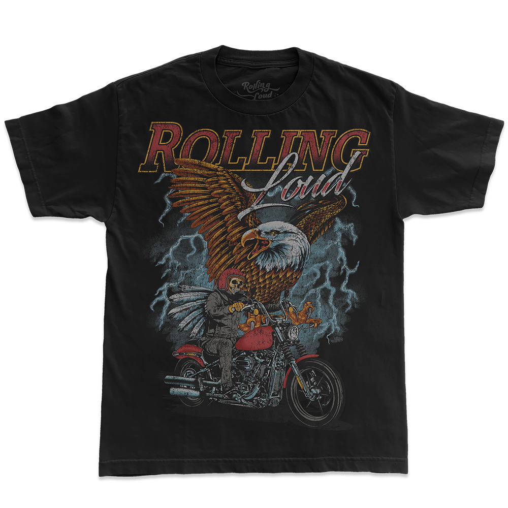 RL Munich 23 Moto Eagle Black Lineup Tee