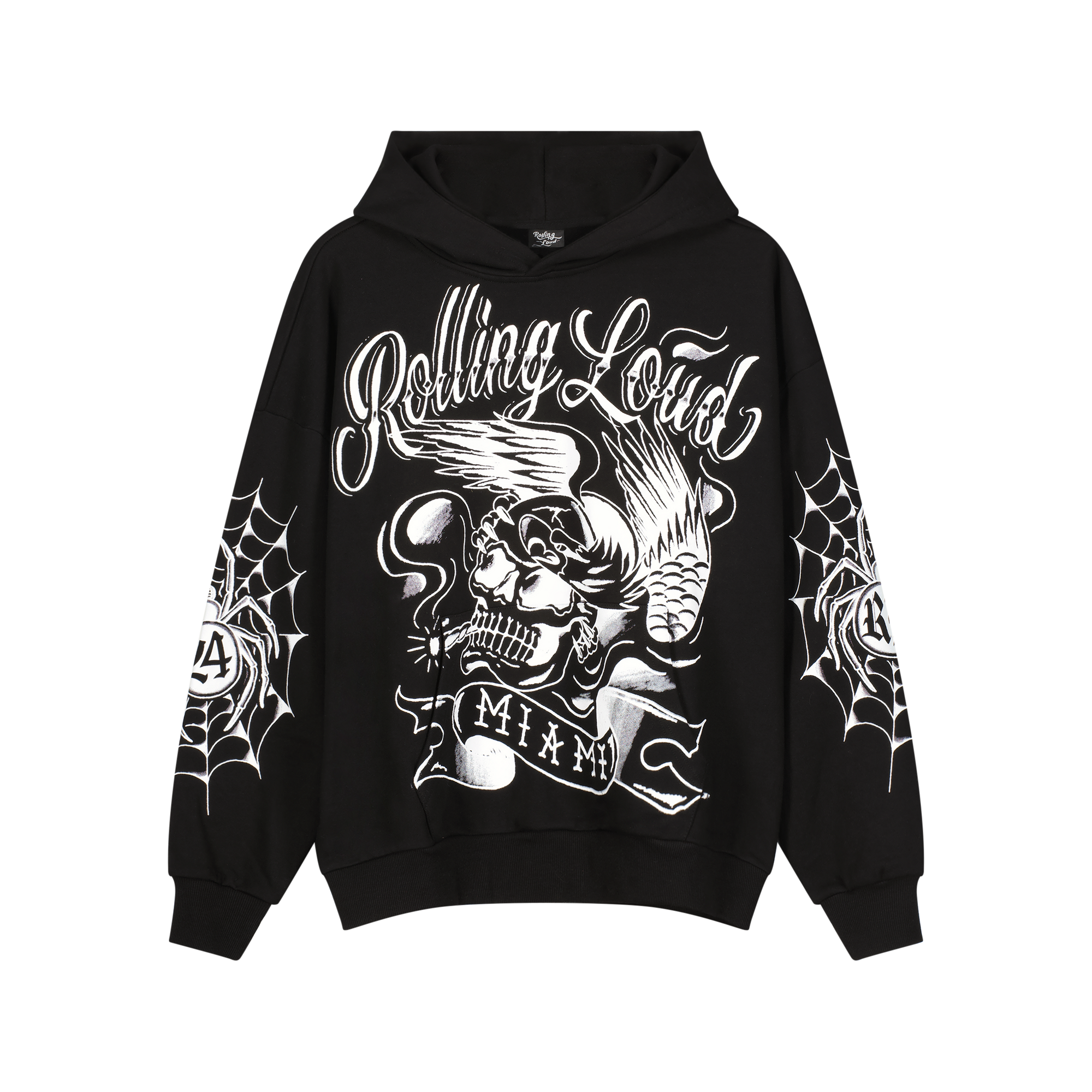 RL Miami 24 Web Ripper Black Hoodie | Rolling Loud