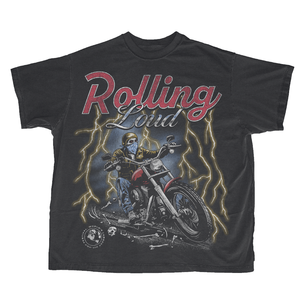 RL On The Road Washed Black Lineup Tee