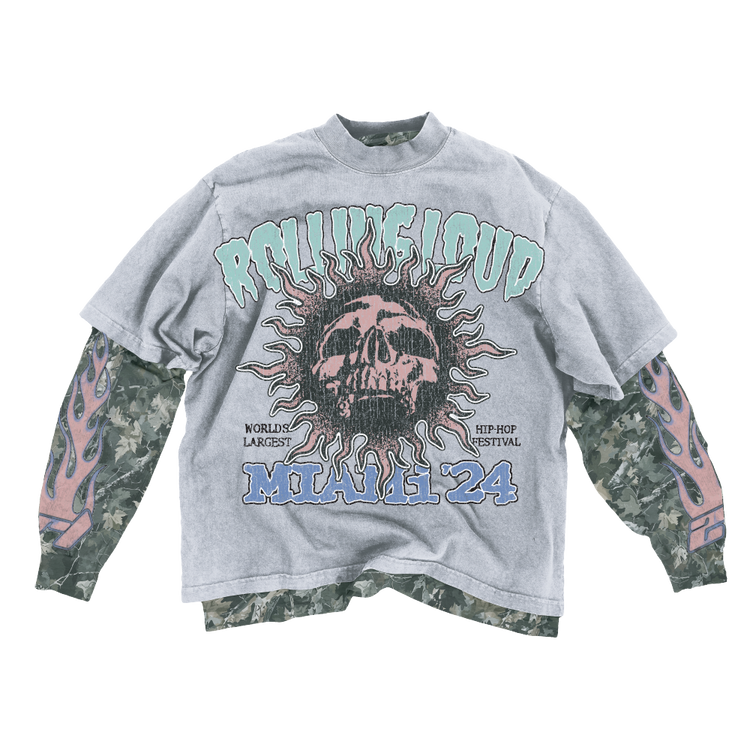 RL Miami 24 Skull Double Layer Lineup Longsleeve Tee