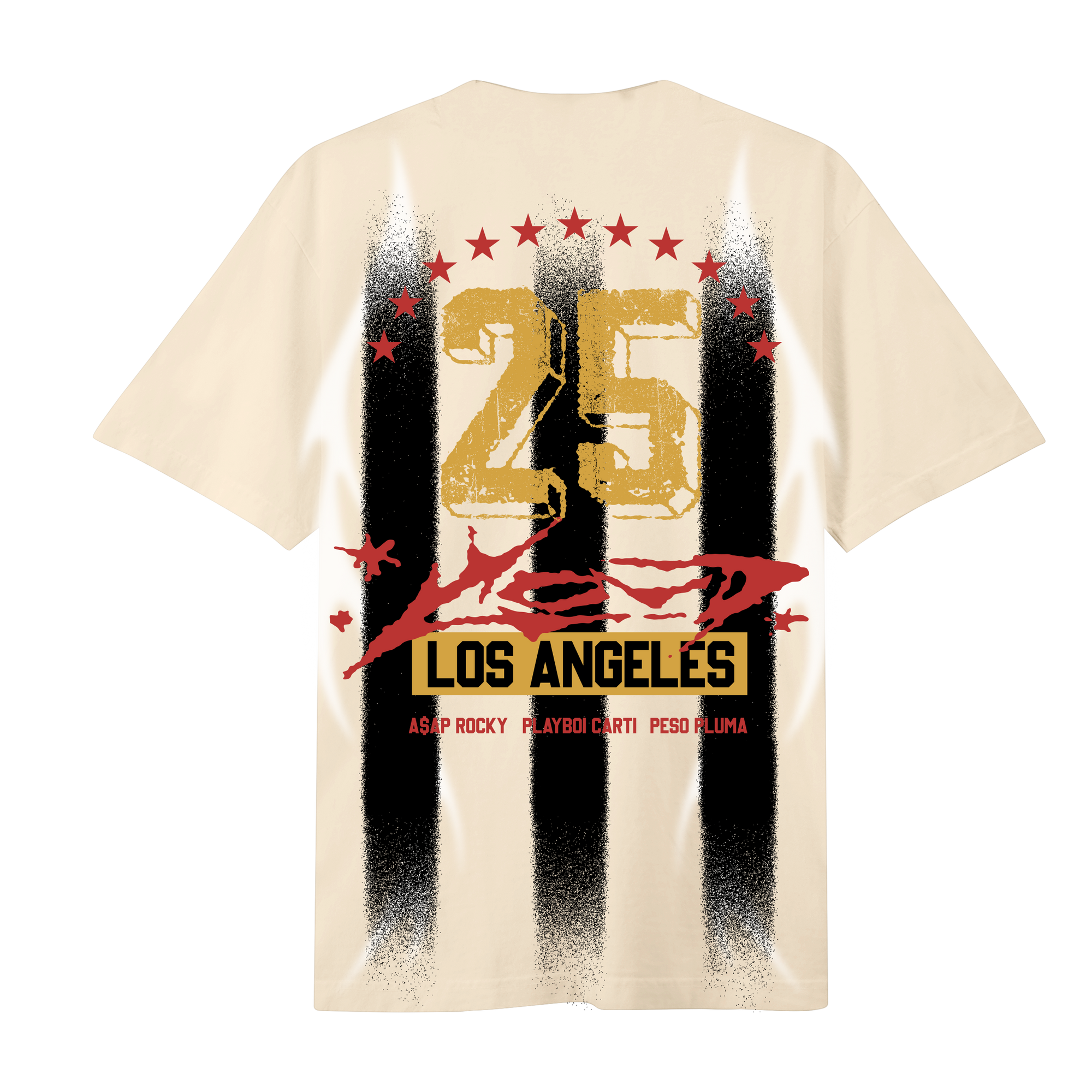 RL LA 25 Soccer Stripe Cream Tee