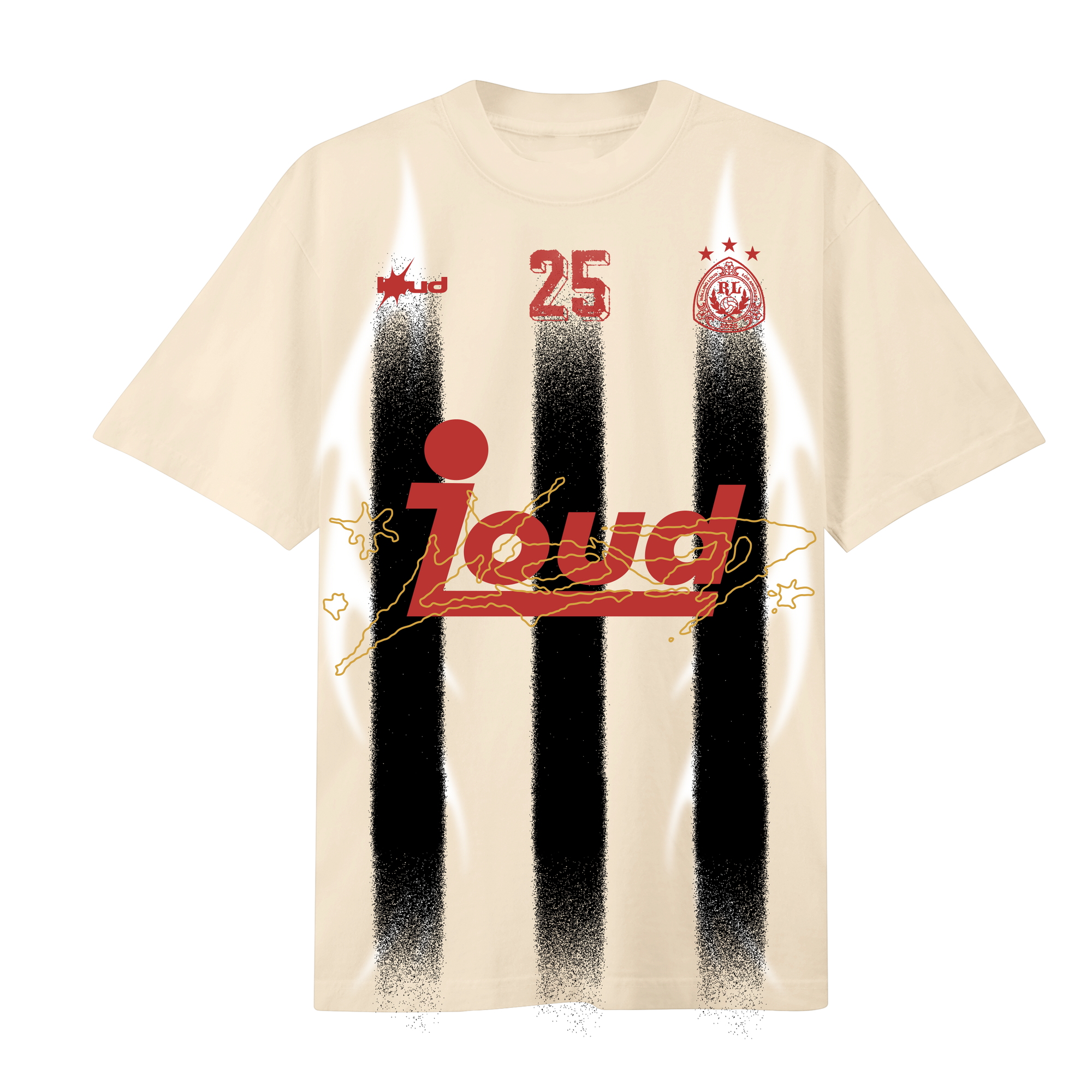 RL LA 25 Soccer Stripe Cream Tee