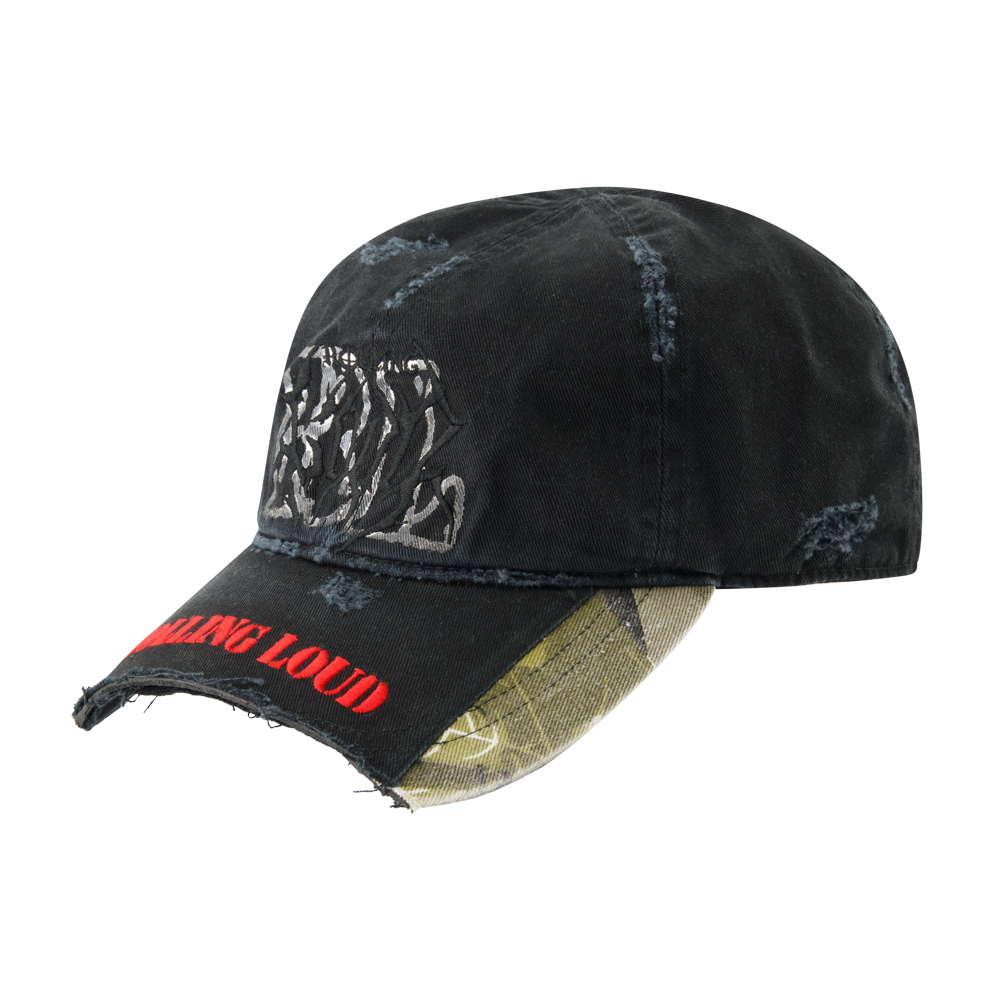 DISTRESSED CAMO CHAOS DAD HAT