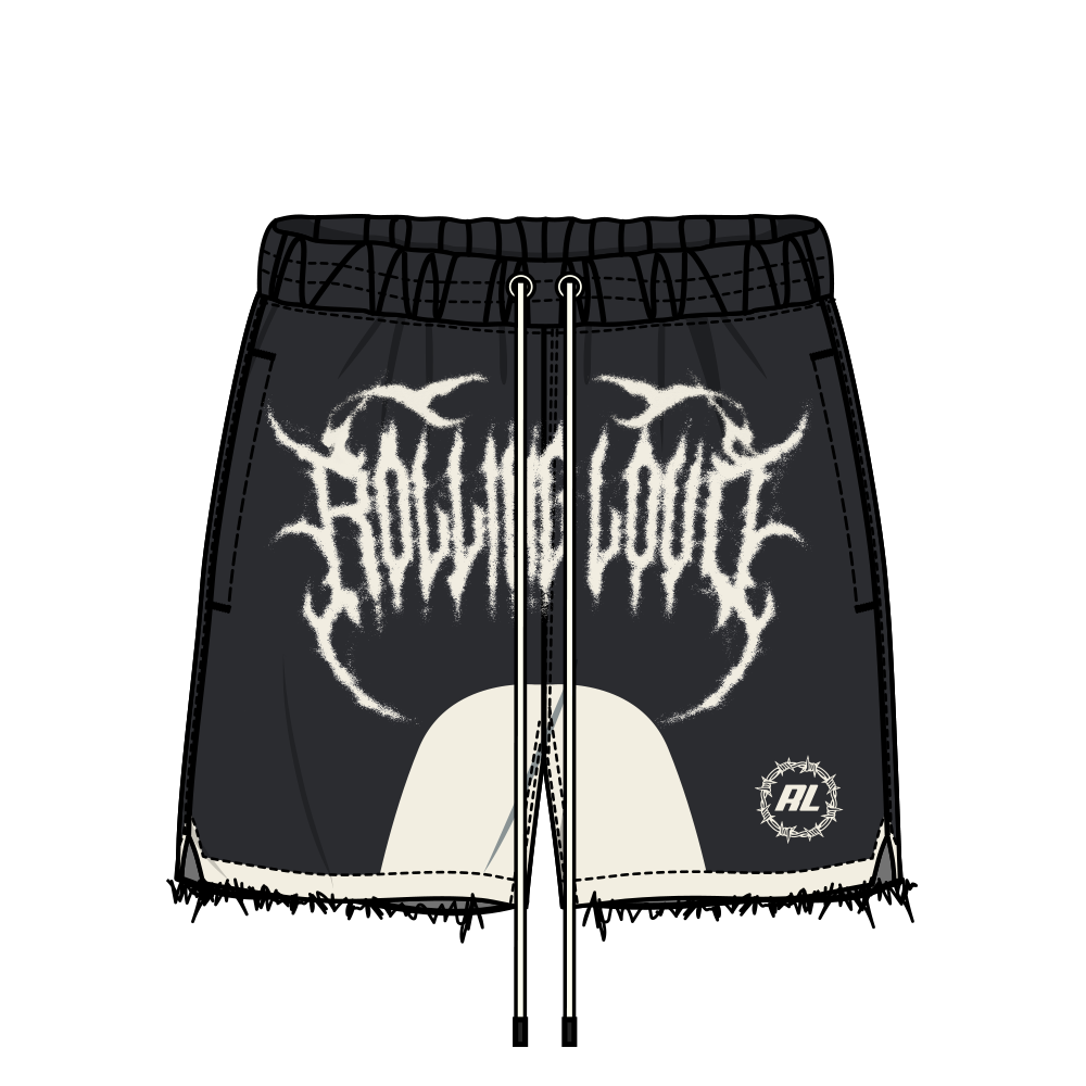 RL 24 Metal Logo Black French Terry Shorts