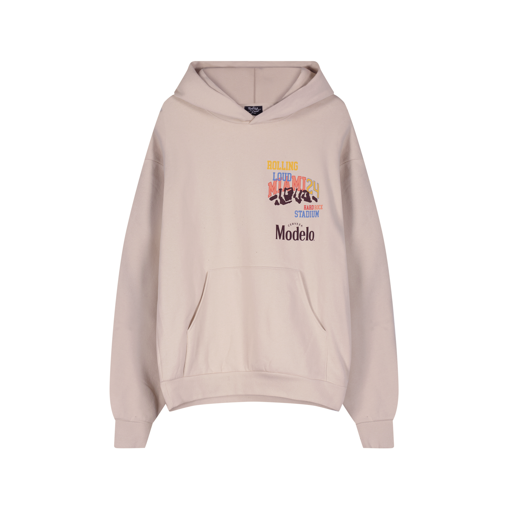 RL X Modelo Loud Rooster Cement Hoodie | Rolling Loud RL X Modelo Loud Rooster Cement Hoodie | Rolling Loud