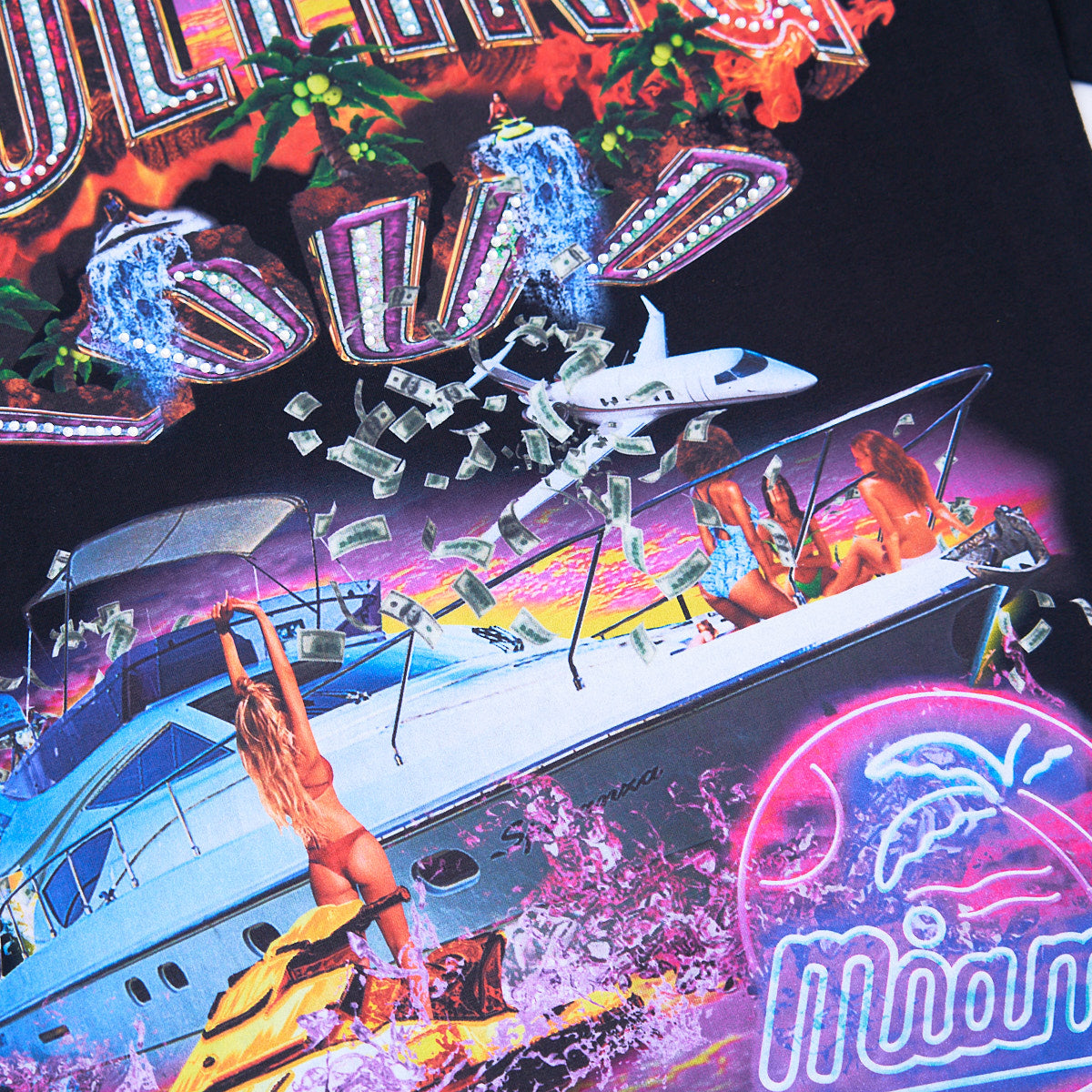 RL Miami 23 Yacht Party Bling Black Lineup Tee