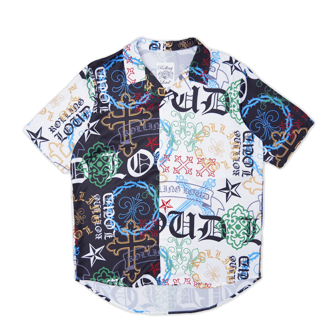 RL Loud Chains Split Black & White Button Up