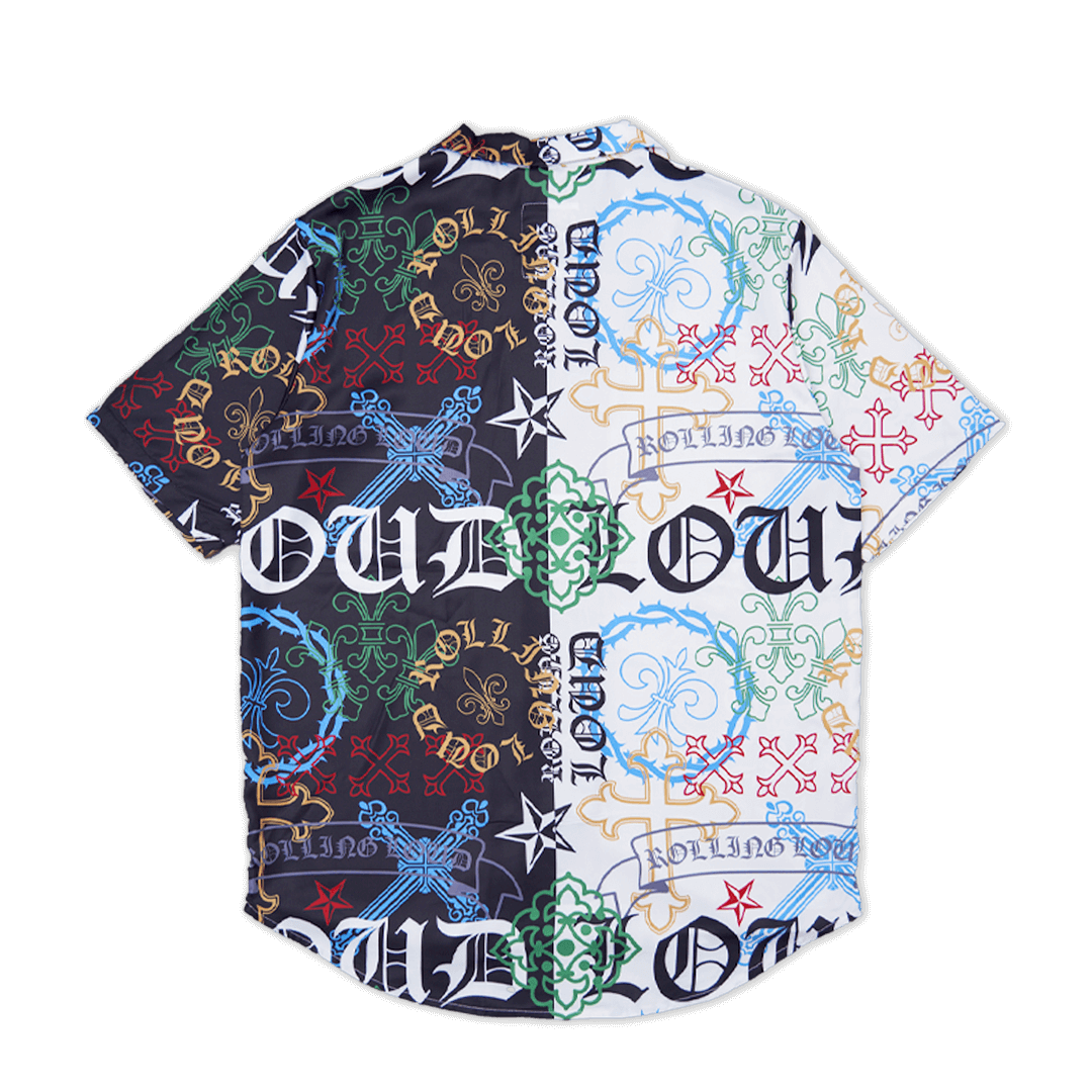 RL Loud Chains Split Black & White Button Up