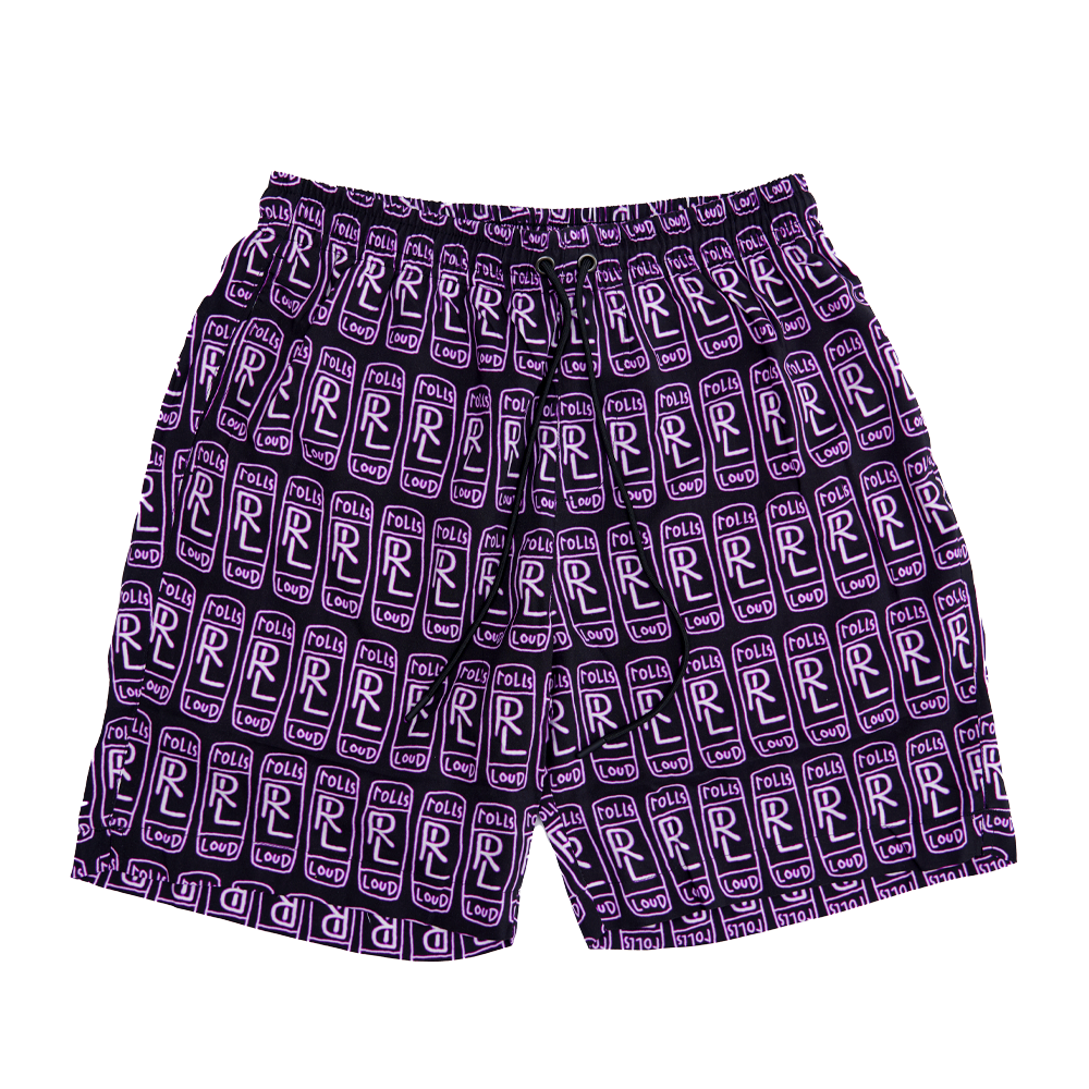 Rolling Loud x B2SS RL AOP Shorts Black/Purple