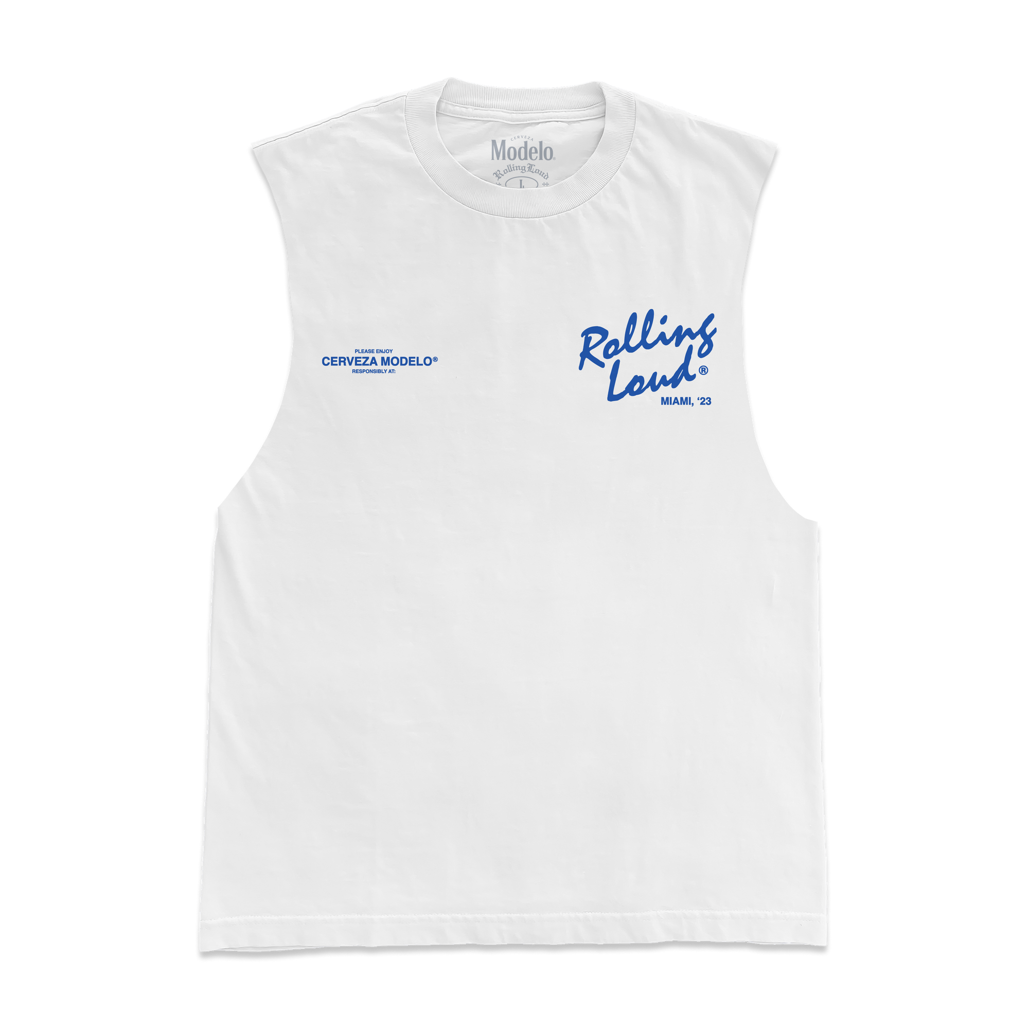 RL X Modelo Enjoy White Muscle Tank
