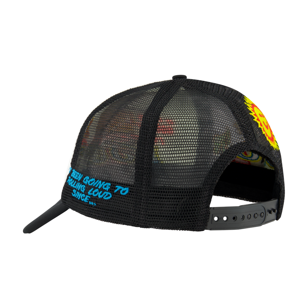 RL Racing Disco White/Black Trucker Hat | Rolling Loud