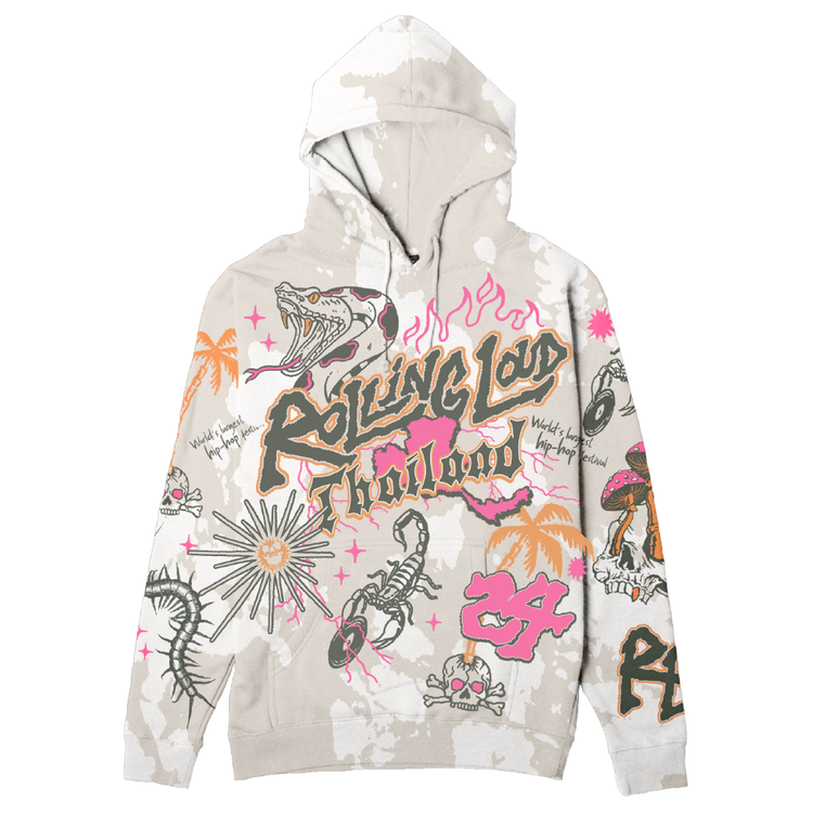 RL Thailand 24 Scrawling Loud Cement Tiedye Lineup Hoodie