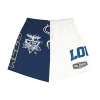 Service Dept. Split Cream and Blue Shorts