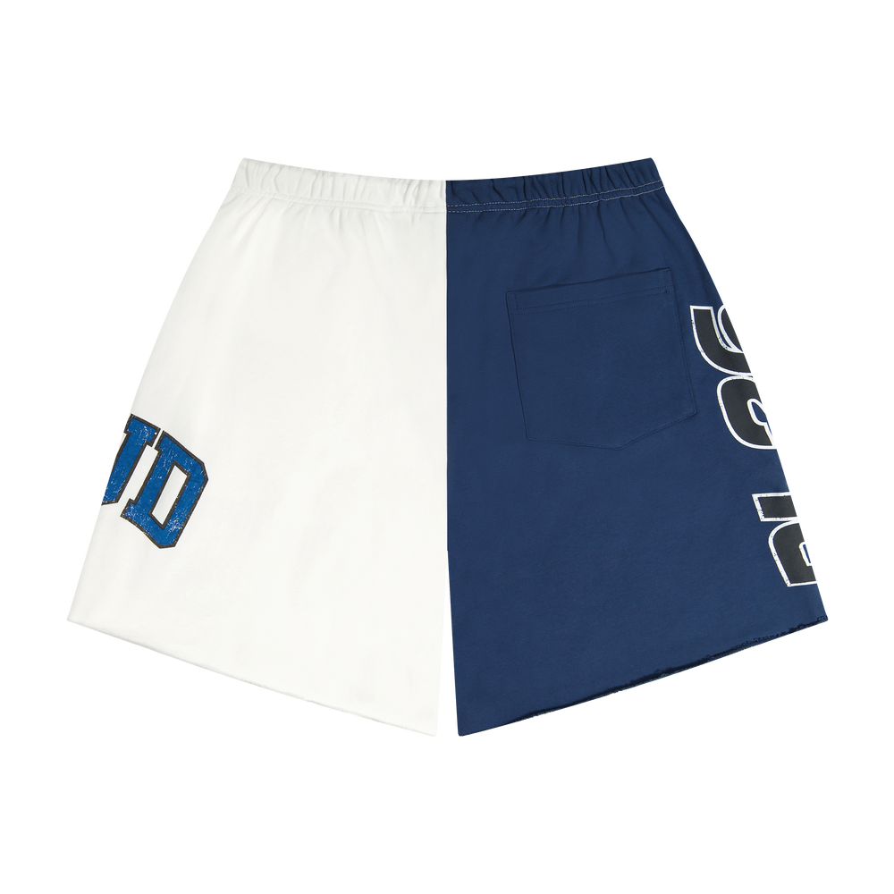 Service Dept. Split Cream and Blue Shorts