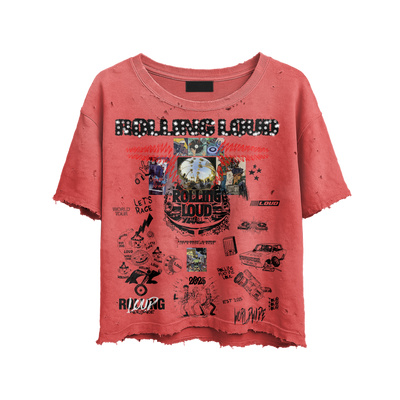 Sketched Bling Distress Red Tee