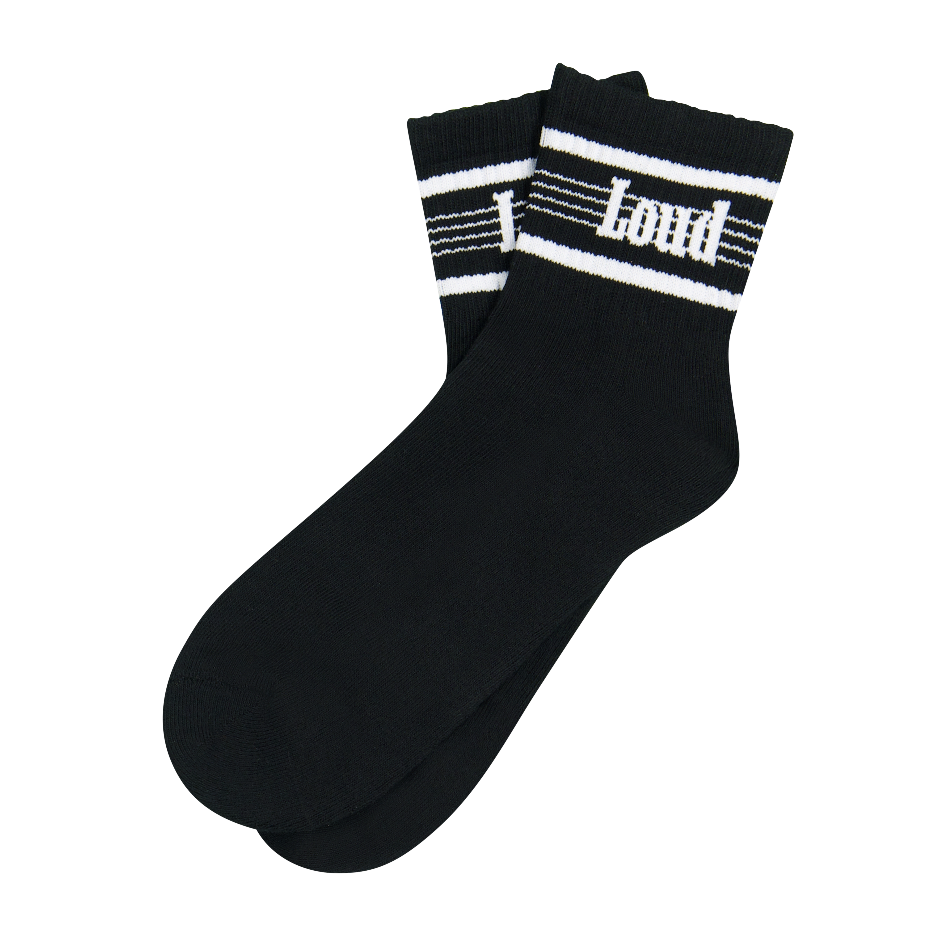 RL Stripe Black Quarter Socks