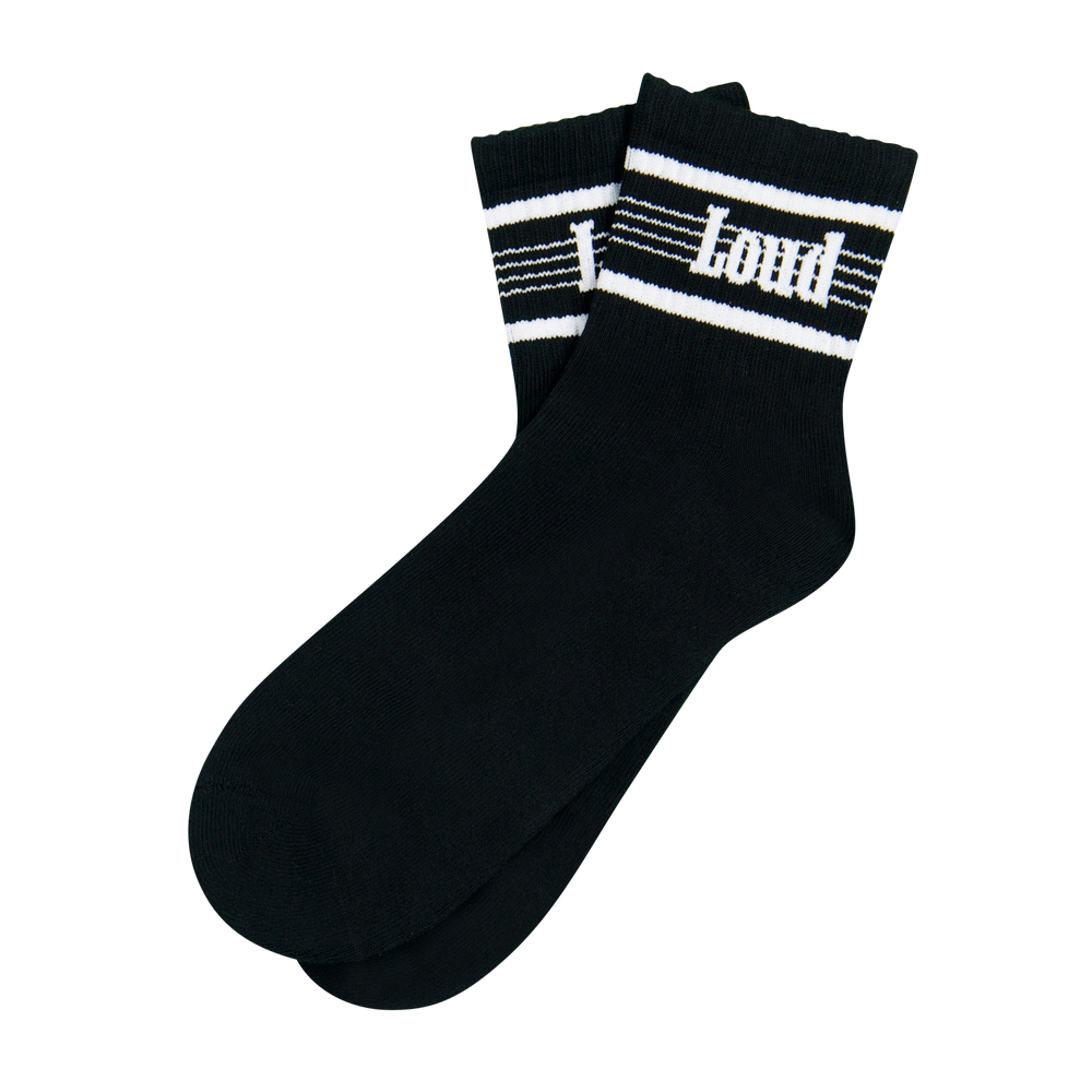 RL Stripe Black Quarter Socks