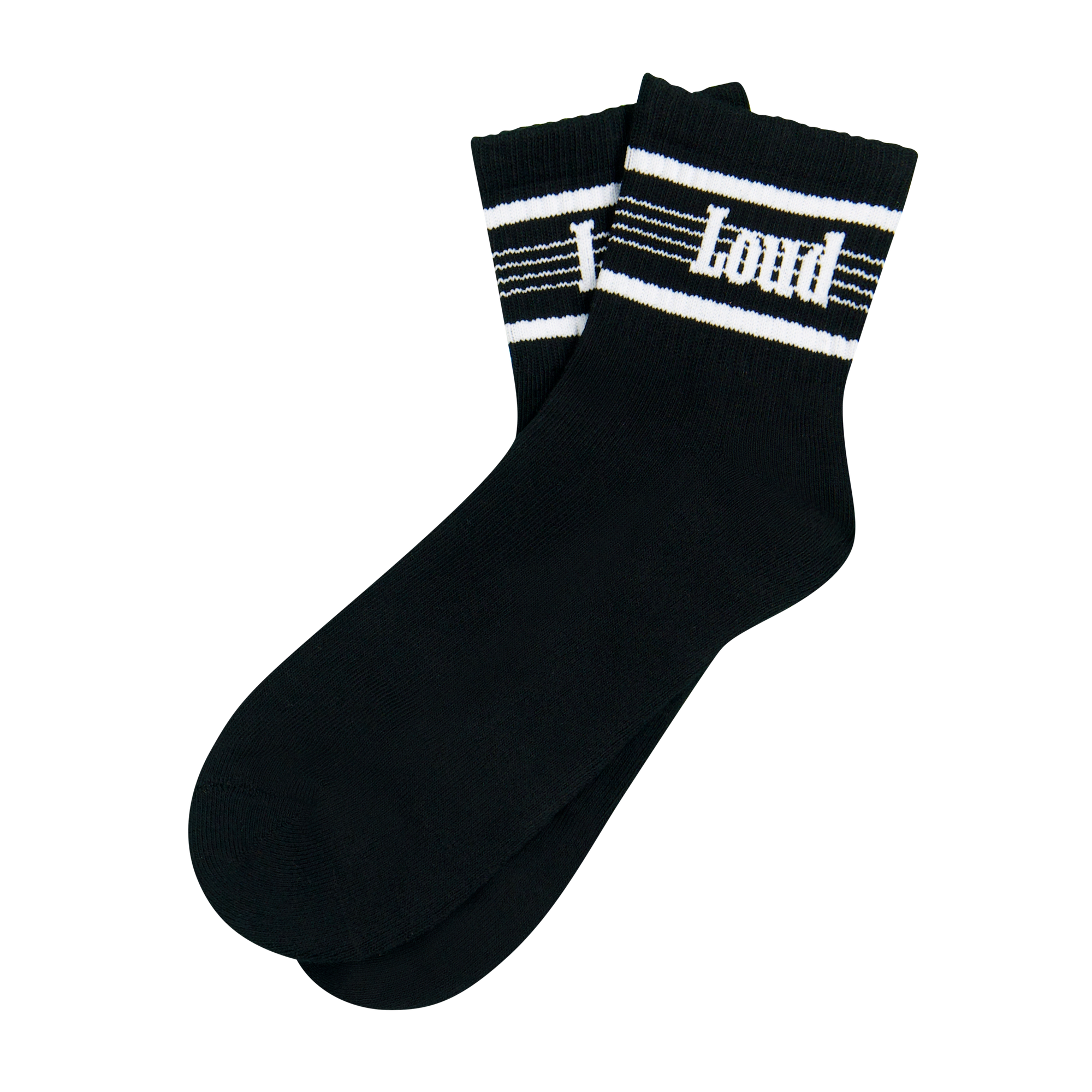 RL Stripe Black Quarter Socks