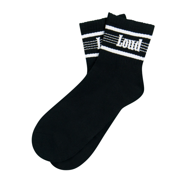 RL Stripe Black Quarter Socks