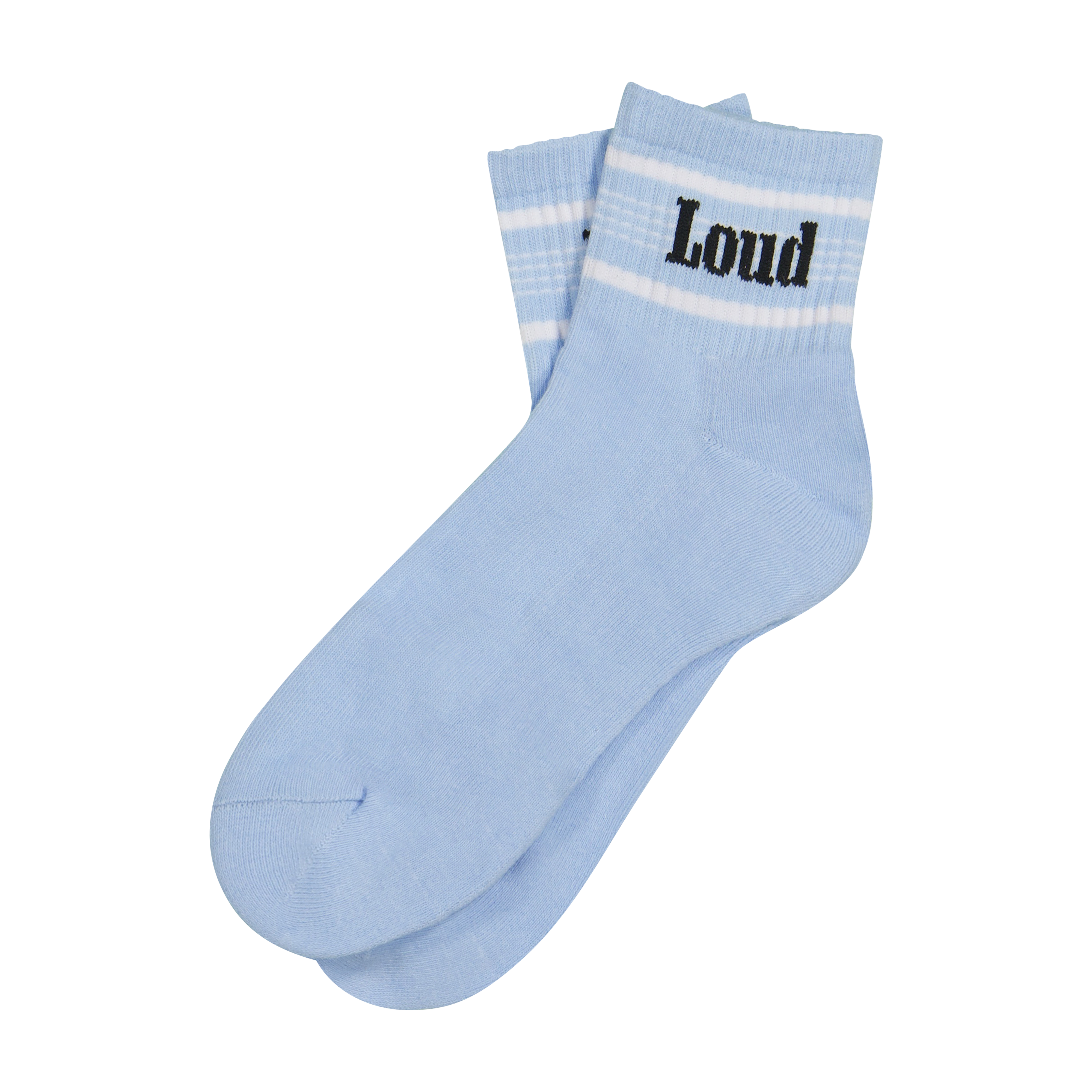 RL Stripe Baby Blue Quarter Socks