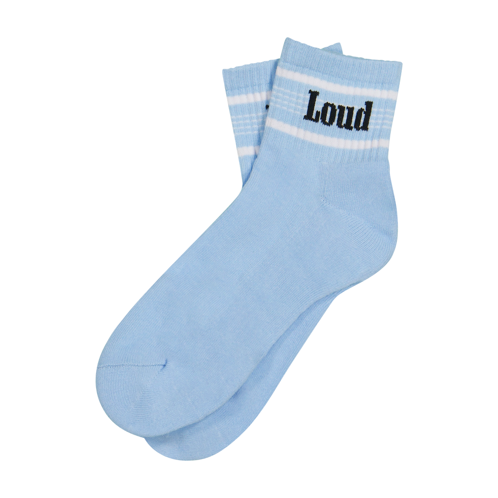 RL Stripe Baby Blue Quarter Socks